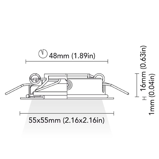 BCM - Venice 55 Downlight - 1.5W, 3000K Warm White, 8-32V, IP66, 67Lm
