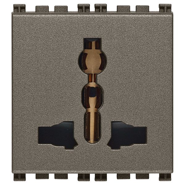Vimar Arké SICURY Multistandard Socket Outlet, 2P+E, 13A, 250V, 2 Modules