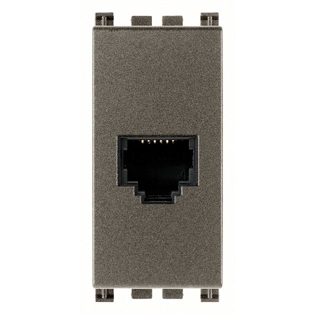 Vimar Arké RJ12 Phone Jack, 6-Position 6-Conductor, Screw Terminals