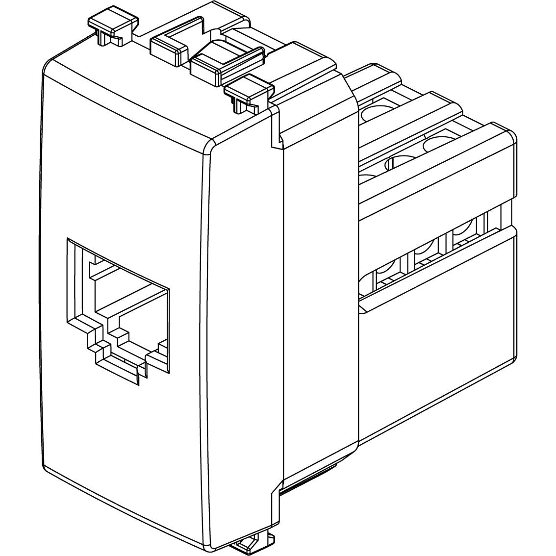 Vimar Arké RJ12 Phone Jack, 6-Position 6-Conductor, Screw Terminals