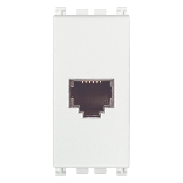 Vimar Arké RJ12 Phone Jack, 6-Position 6-Conductor, Screw Terminals