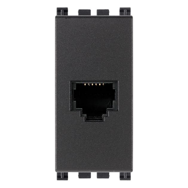 Vimar Arké RJ12 Phone Jack, 6-Position 6-Conductor, Screw Terminals