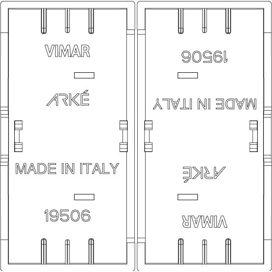 Vimar Arké Interchangeable Buttons for RF Switches, For EnOcean, Bluetooth and ZigBee RF Devices, IP40