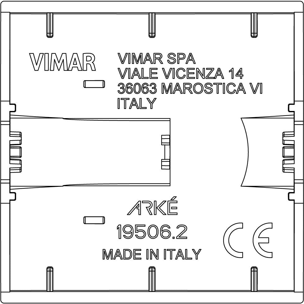 Vimar Arké Interchangeable Buttons for RF Switches, For EnOcean, Bluetooth and ZigBee RF Devices, IP40