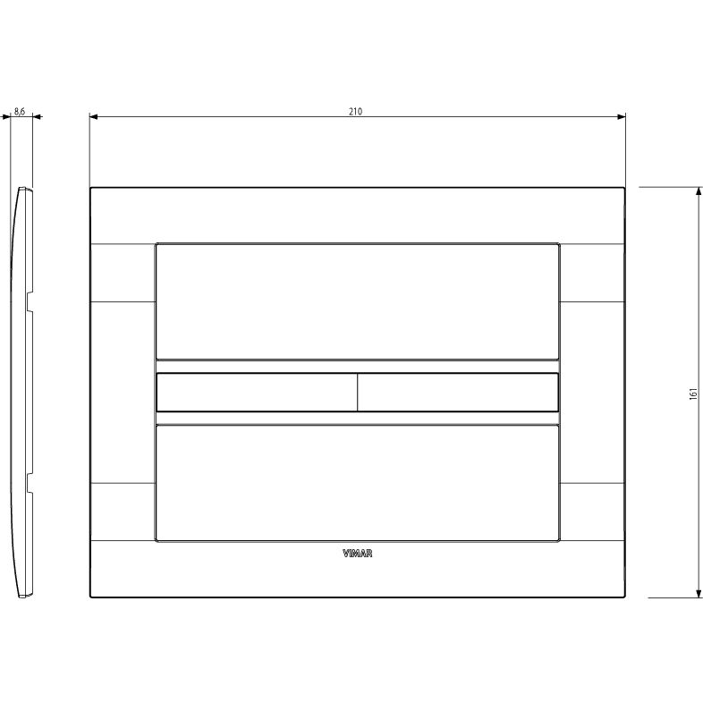 Vimar Arké Classic Cover Plate, 14 Module, Technopolymer