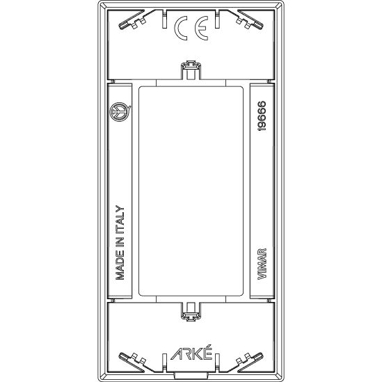Vimar Arké Classic Cover Plate, 1 Module, Technopolymer, for Panel Mounting