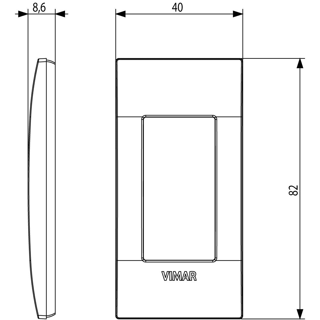 Vimar Arké Classic Cover Plate, 1 Module, Technopolymer, for Panel Mounting