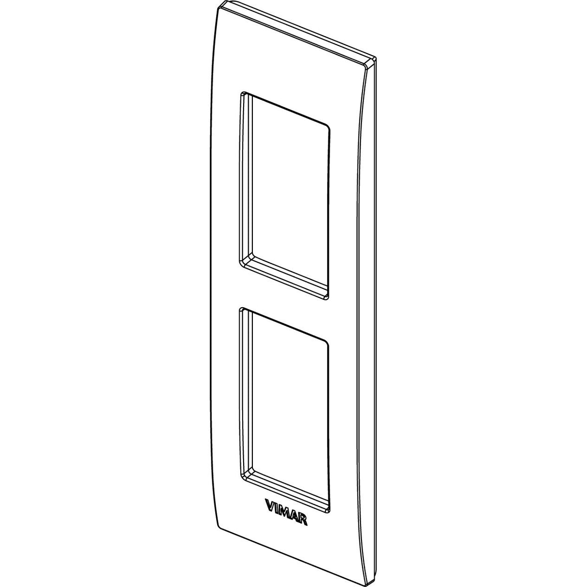 Vimar Arké Classic Cover Plate, 2-Module, Panel Mounting, Technopolymer