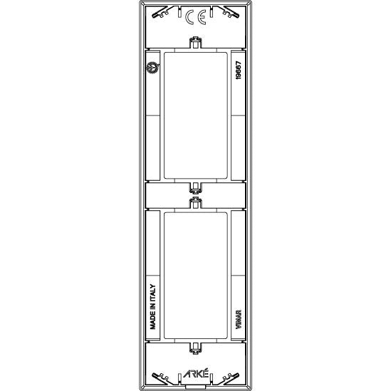 Vimar Arké Classic Cover Plate, 2-Module, Panel Mounting, Technopolymer