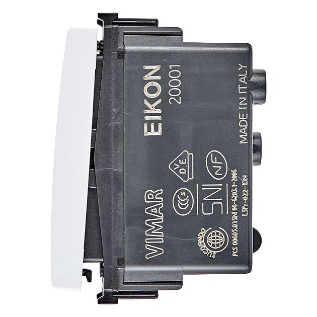 Vimar Eikon 1-Way Switch, 16AX 250V, Lightable, Replaceable Button