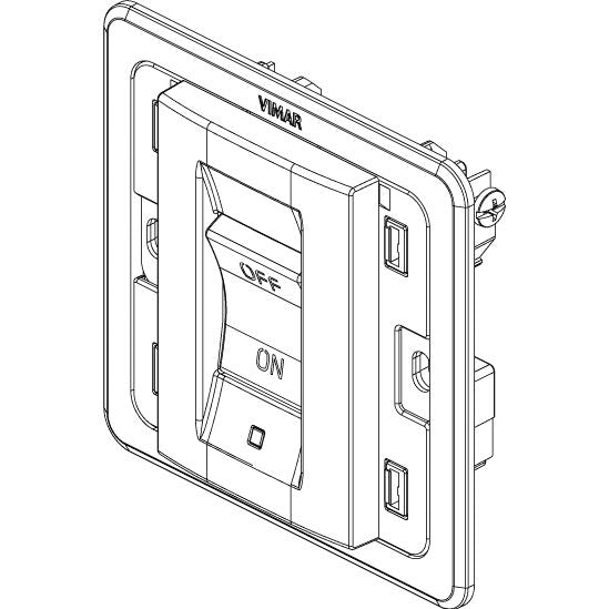 Vimar Eikon 2P 32A 1-Way Switch, For British Standard Mounting Boxes, 250V, 3-Module, IP40