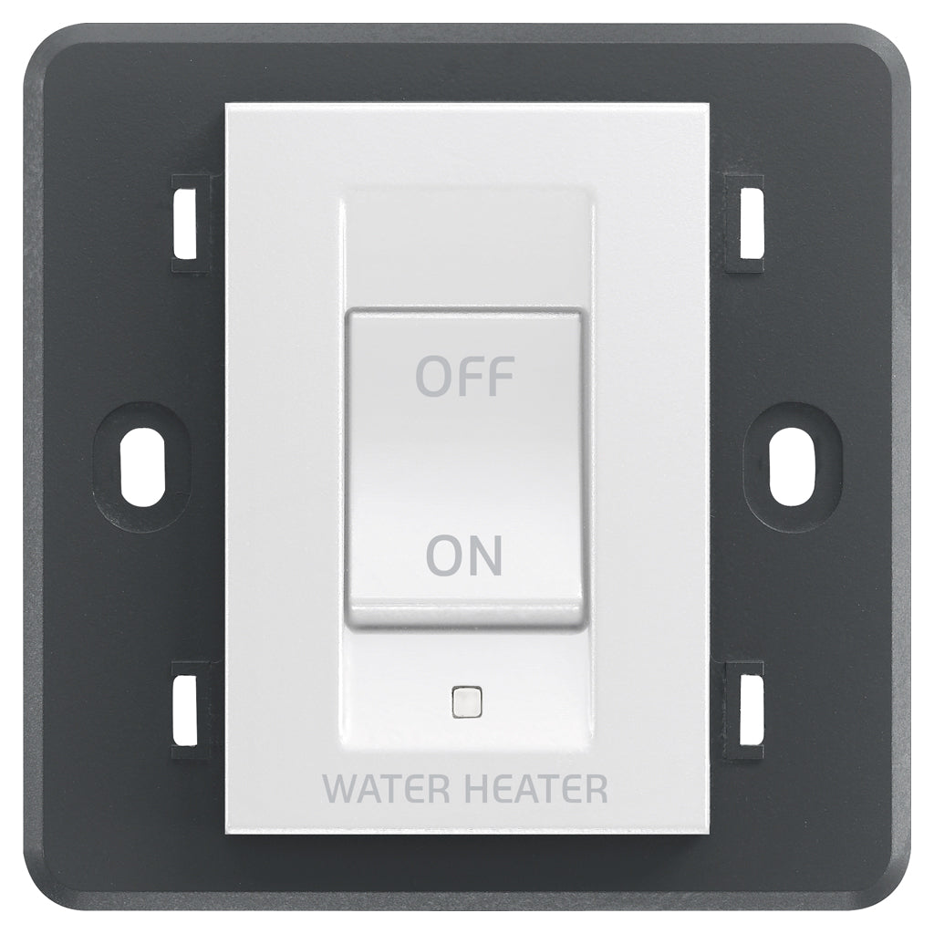 Vimar Eikon 2P 32A 1-Way Switch, For British Standard Mounting Boxes, 250V, 3-Module, IP40