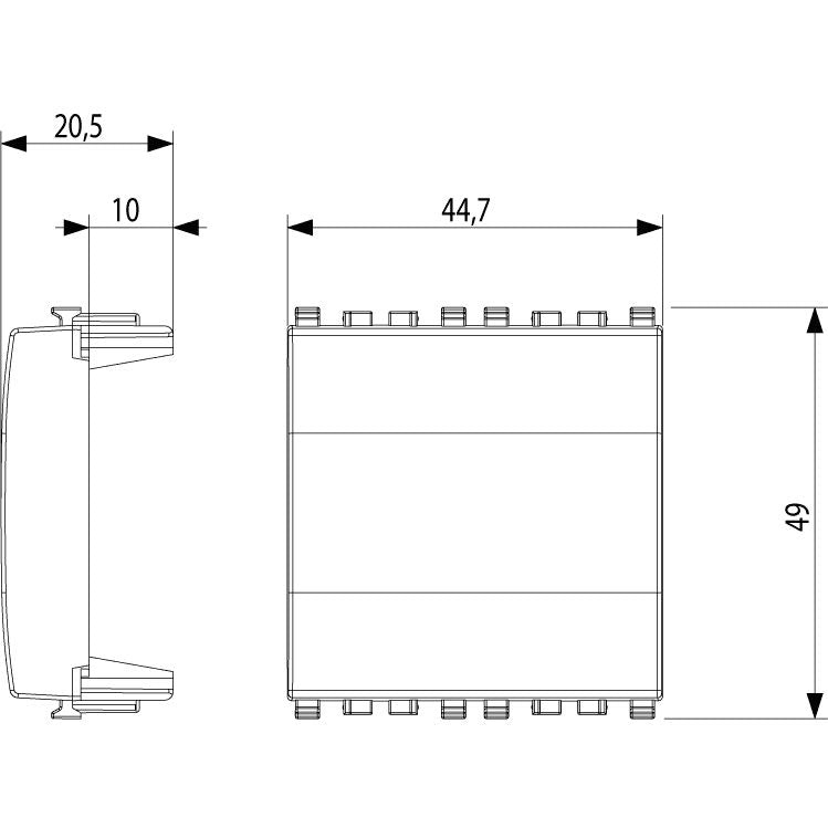 Vimar Eikon 2-Module Blank Module, Flush Mount, Halogen-Free Thermoplastic