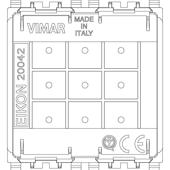 Vimar Eikon 2-Module Blank Module, Flush Mount, Halogen-Free Thermoplastic