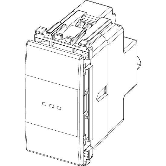 Vimar Eikon Axial 2-Way Rocker Switch, 1P, 16AX, 250V, Lightable, Replaceable Button
