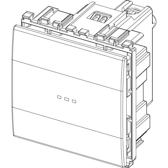 Vimar Eikon Axial 2-Way Rocker Switch, 1P, 16AX, 250V, Lightable, Replaceable Button