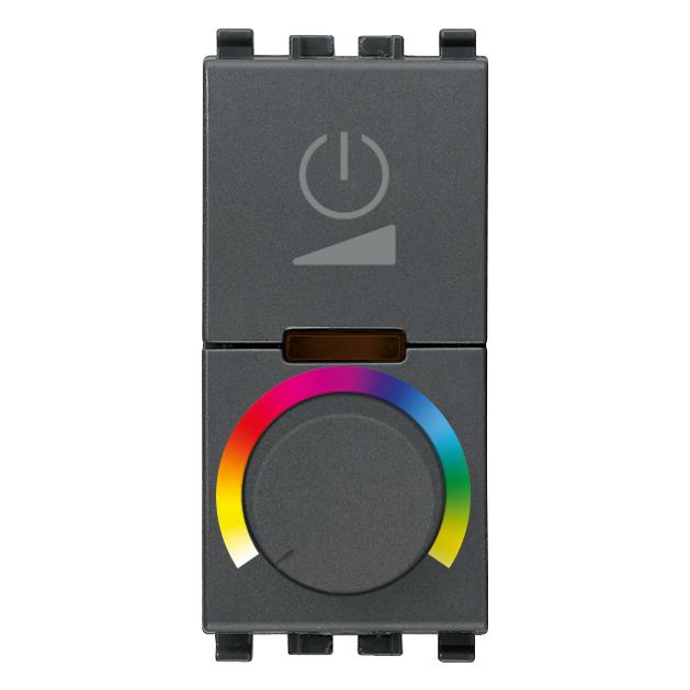 Vimar Eikon RGB Dimmer, For RGB LED Lamps, Rotary Control, Flush Mount, IP40