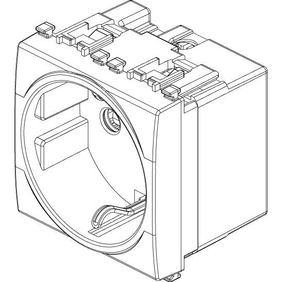 Vimar Eikon P30 SICURY Socket Outlet, 2P+E, 16A 250V, 2 Module