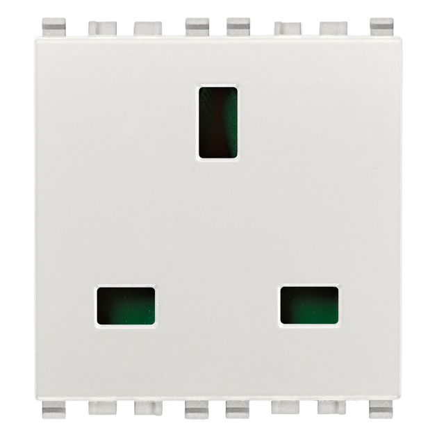 Vimar Eikon English Standard SICURY Socket Outlet, 13A, 250V, 2 Module