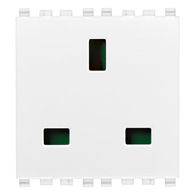 Vimar Eikon English Standard SICURY Socket Outlet, 13A, 250V, 2 Module