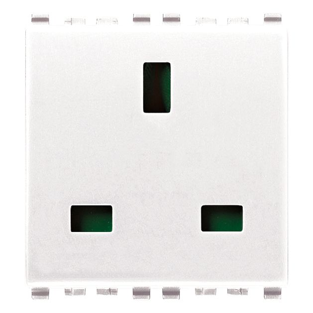 Vimar Eikon English SICURY Socket Outlet, 2P+E, 13A, 250V, 2 Module, IP20