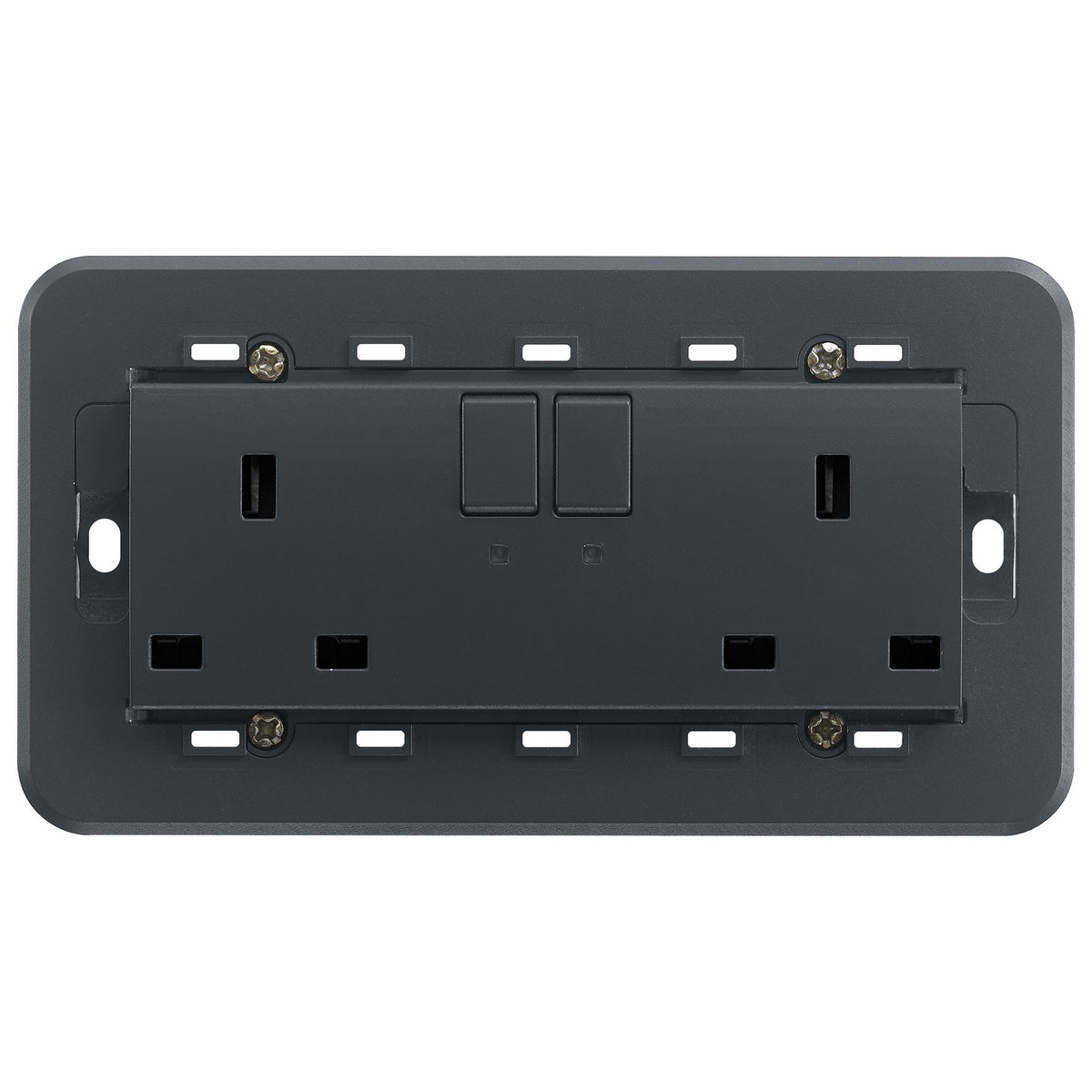 Vimar Eikon Two-Switch British Standard Socket Outlet, 2 x 13A, 250V, 5-Module, IP20