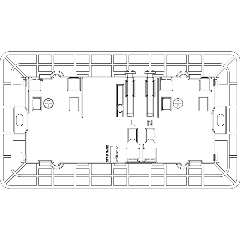 Vimar Eikon Two-Switch British Standard Socket Outlet, 2 x 13A, 250V, 5-Module, IP20