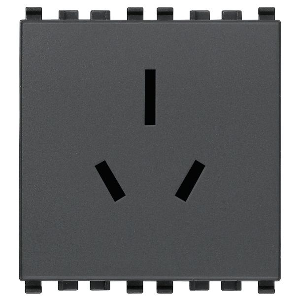 Vimar Eikon SICURY Australian Socket Outlet, AS/NZS 3112 Type I, 2P+E, 15A, 250V, 2 Modules