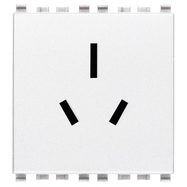 Vimar Eikon SICURY Australian Socket Outlet, AS/NZS 3112 Type I, 2P+E, 15A, 250V, 2 Modules