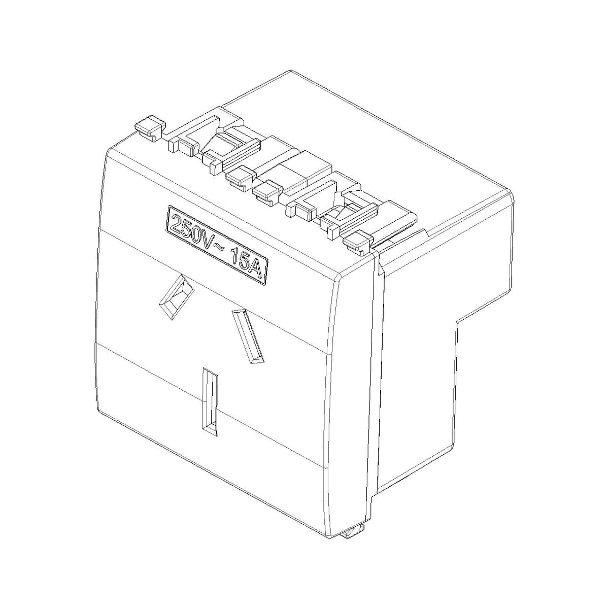 Vimar Eikon SICURY Australian Socket Outlet, AS/NZS 3112 Type I, 2P+E, 15A, 250V, 2 Modules