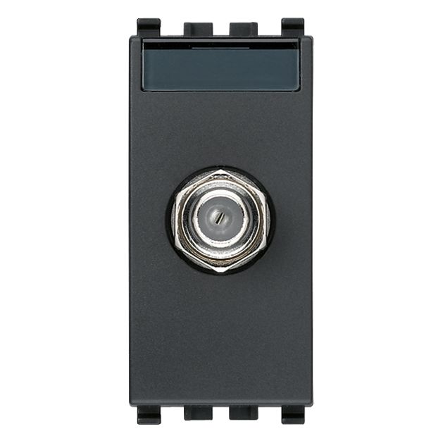 Vimar Eikon F-Type Female Coaxial Socket Outlet, 2400 MHz, End Socket