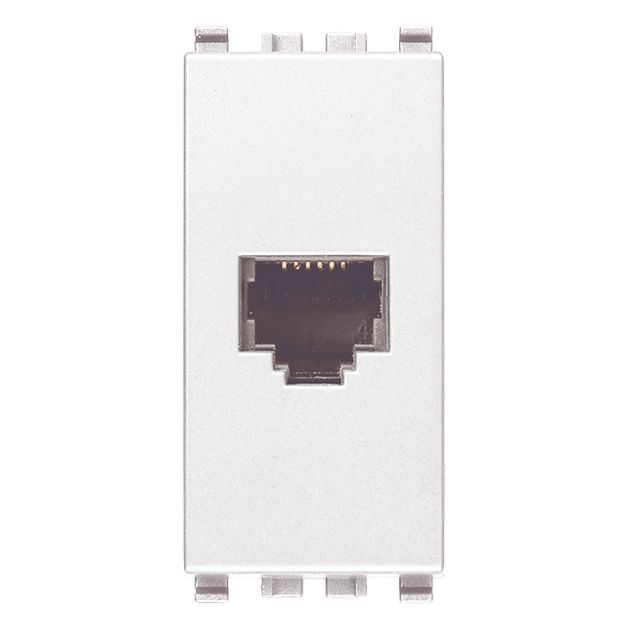 Vimar Eikon RJ12 Phone Jack, 6-Position 6-Conductor, Screw Terminals