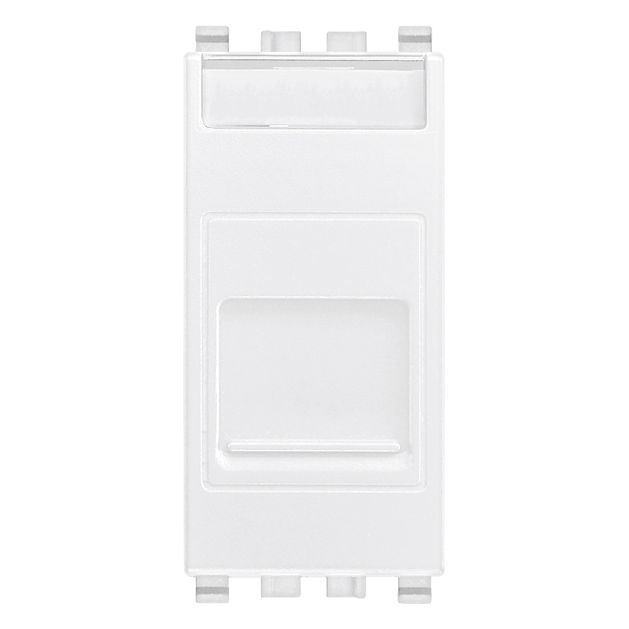 Vimar Eikon RJ12 Phone Jack, 6-Position 6-Conductor (6/6), Screw Terminals, Flush Mount, IP40, Dust Cover, 1 Module