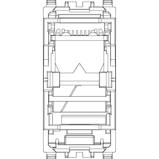 Vimar Eikon RJ12 Phone Jack, 6-Position 6-Conductor (6/6), Screw Terminals, Flush Mount, IP40, Dust Cover, 1 Module