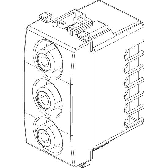 Vimar Eikon 3 RCA Socket Outlet, IP20, Screw Terminals, Flush Mount