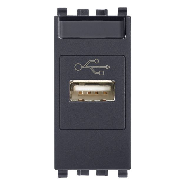 Vimar Eikon USB Socket Outlet, 1 Module, Screw Terminals, IP20