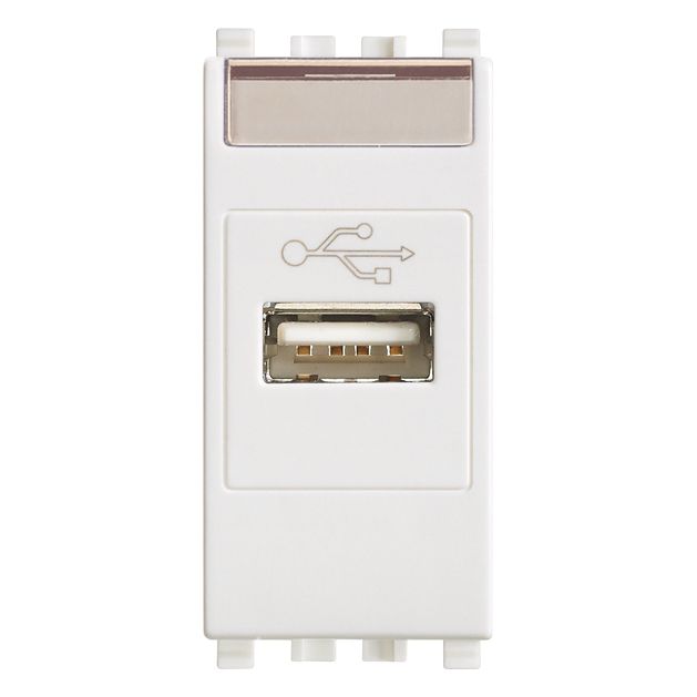 Vimar Eikon USB Socket Outlet, 1 Module, Screw Terminals, IP20