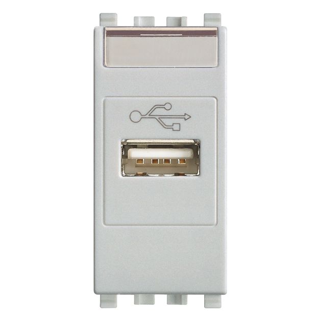 Vimar Eikon USB Socket Outlet, 1 Module, Screw Terminals, IP20