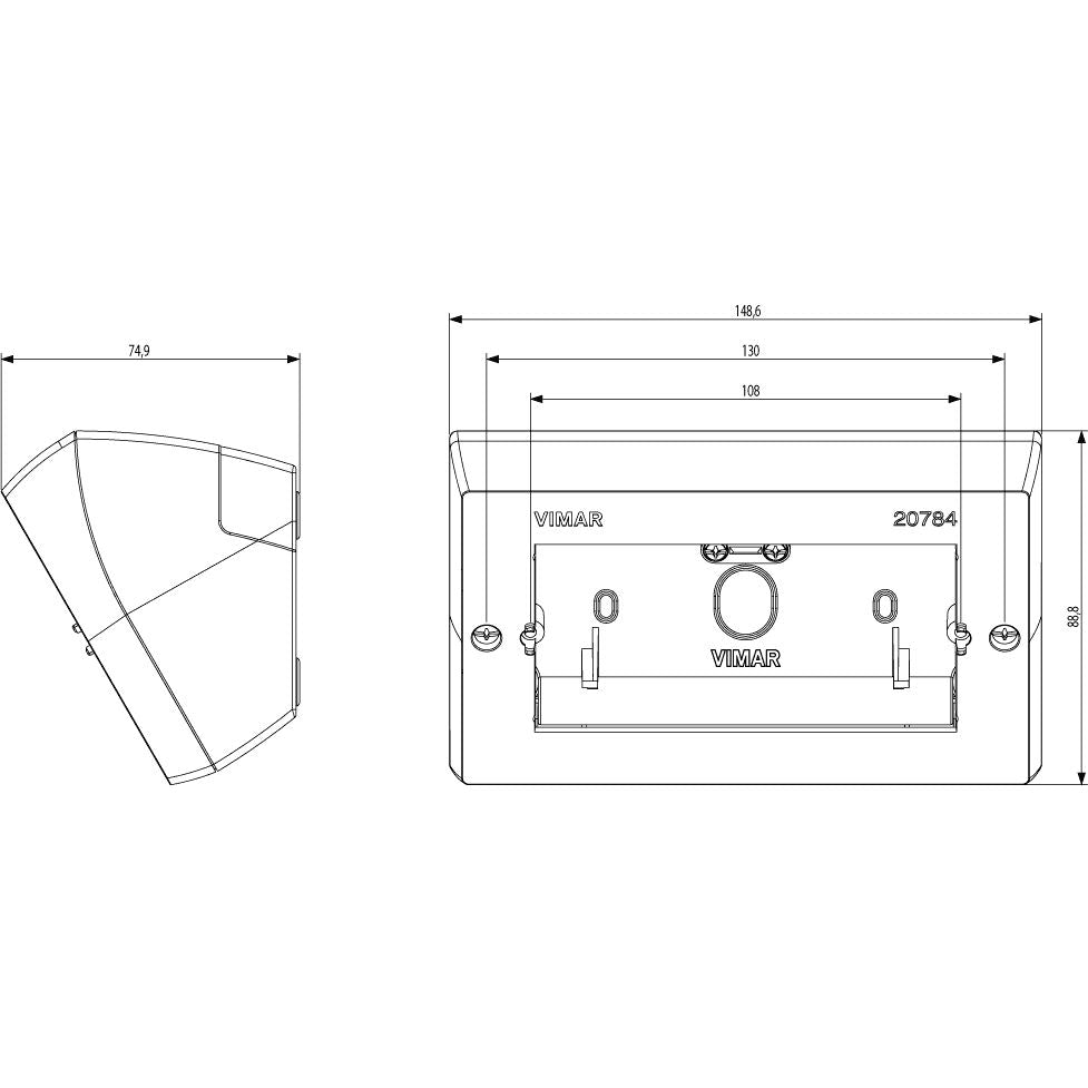 Vimar Eikon Table Mounting Box, 4-Module, IP20, Plastic