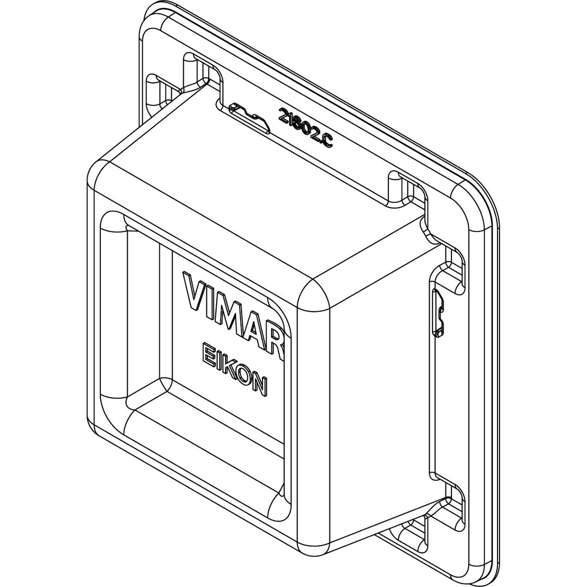 Vimar Eikon Mounting Frame and Protection Cover, 2-Module, 71 mm Centers