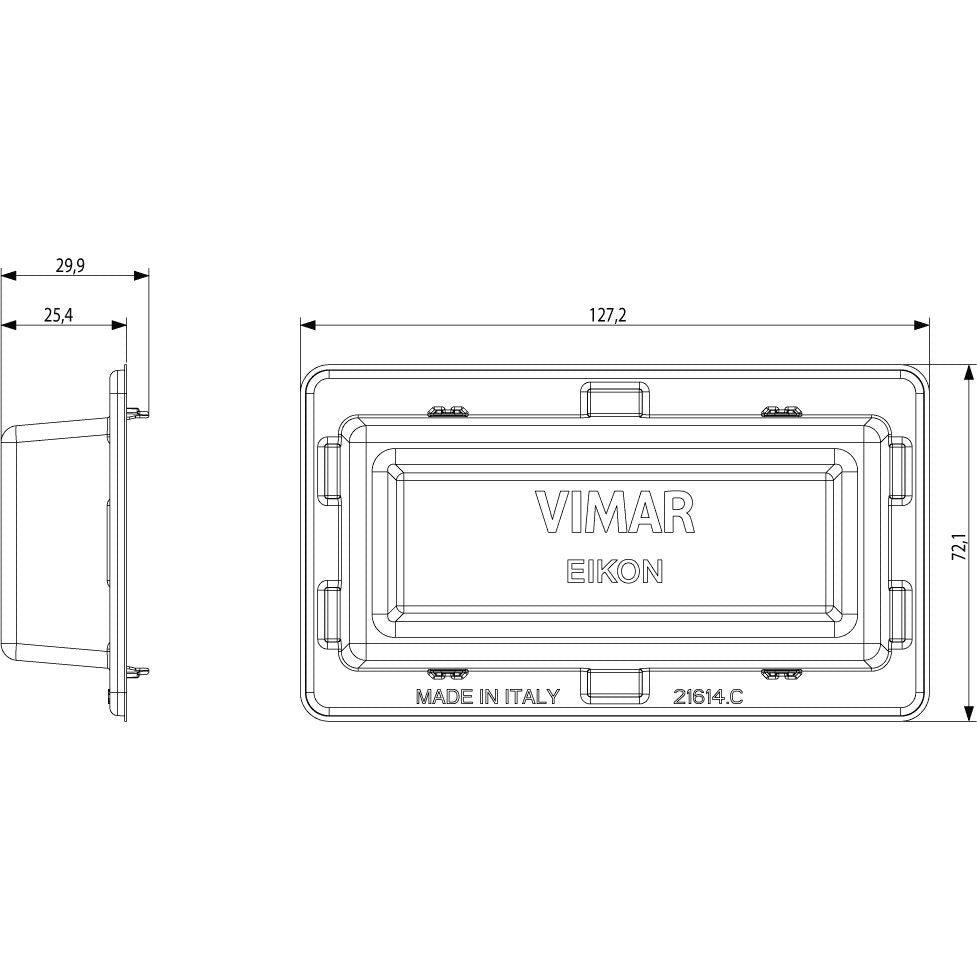 Vimar Eikon Mounting Frame and Protection Cover, 4-Module