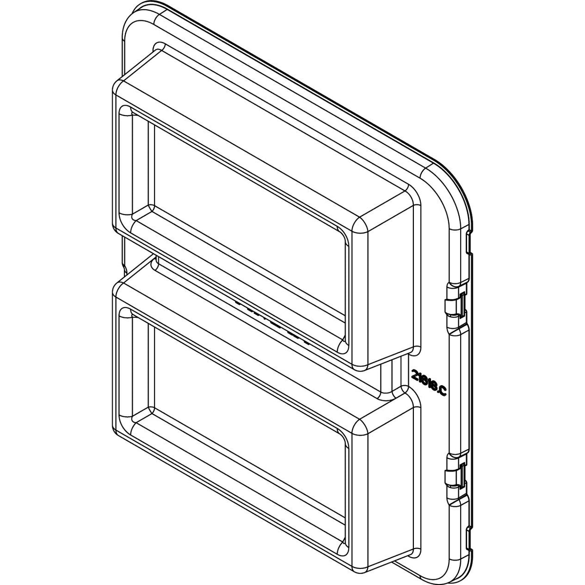 Vimar Eikon Mounting Frame and Protection Cover, 8 (4+4)-Module