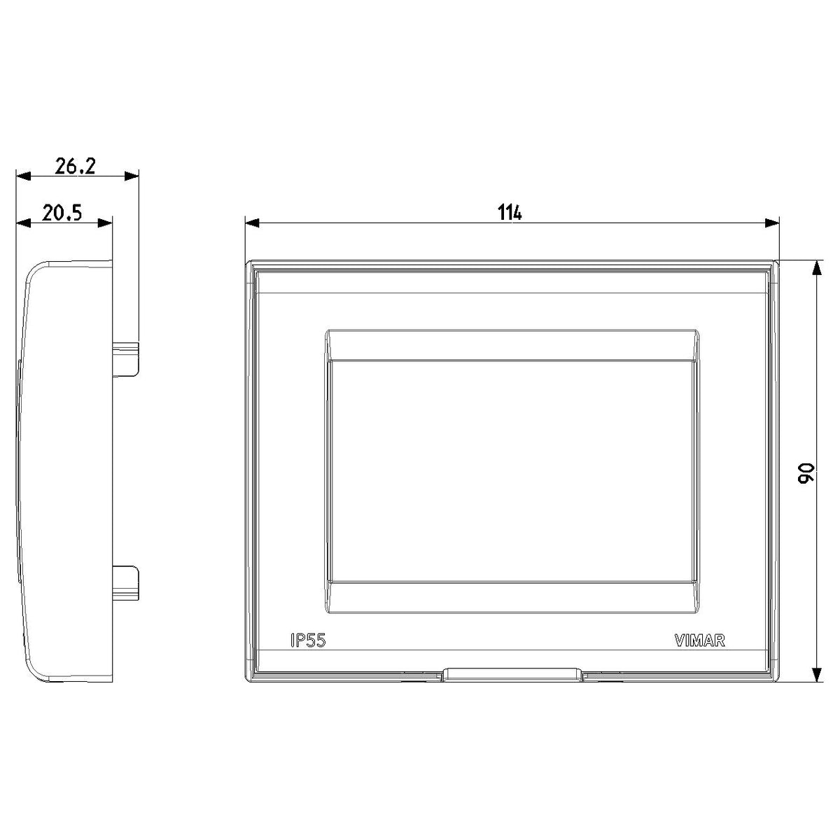 Vimar Idea/8000 IP55 Cover, 3-Module, 3 Adaptors Included