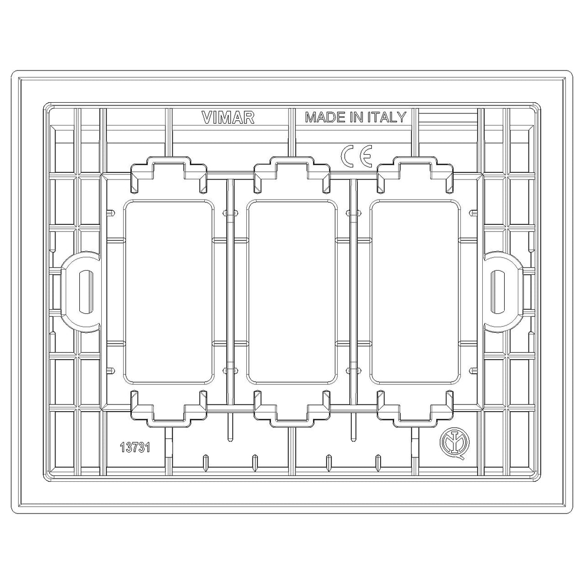 Vimar Idea/8000 IP55 Cover, 3-Module, 3 Adaptors Included