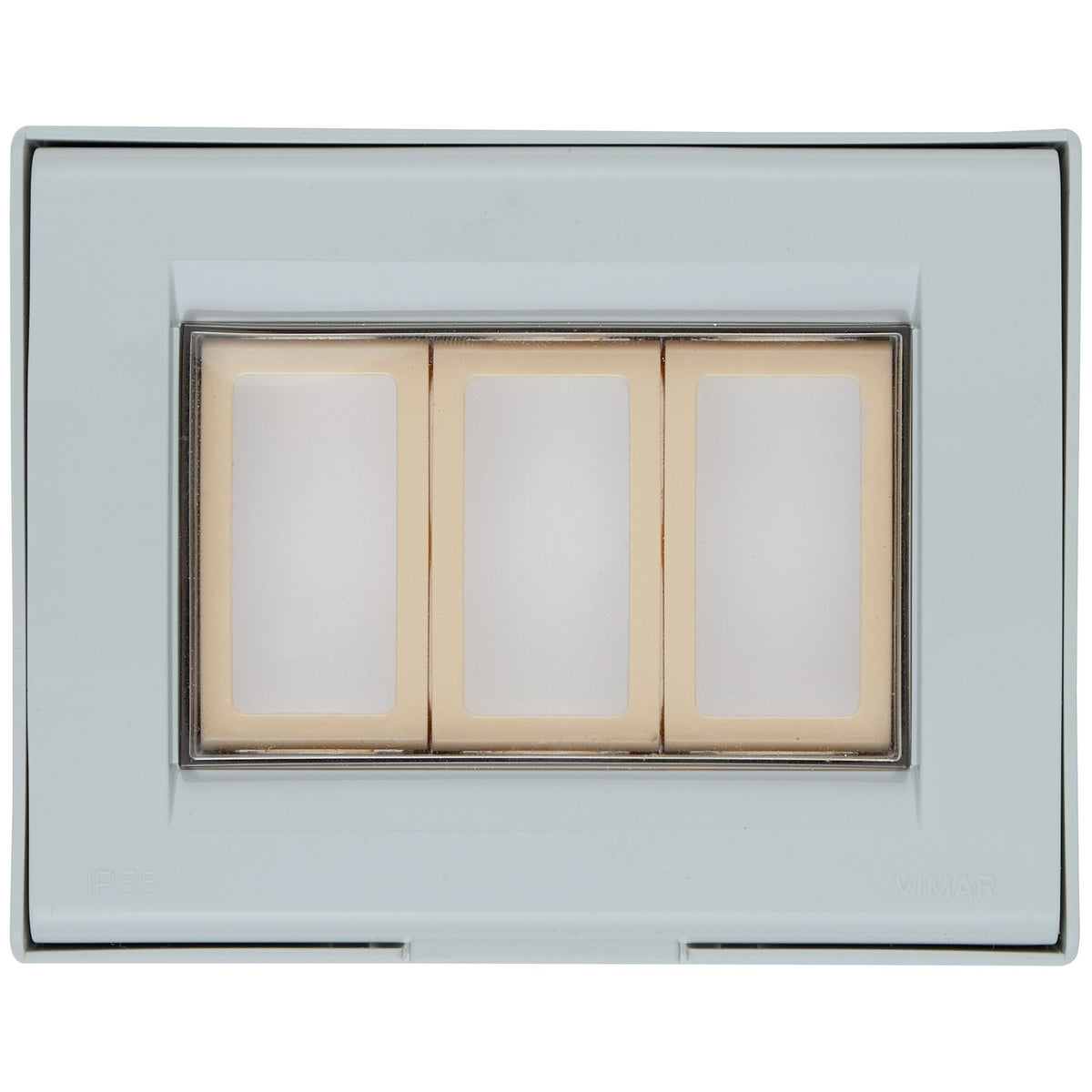 Vimar Idea/8000 IP55 Cover, 3-Module, 3 Adaptors Included