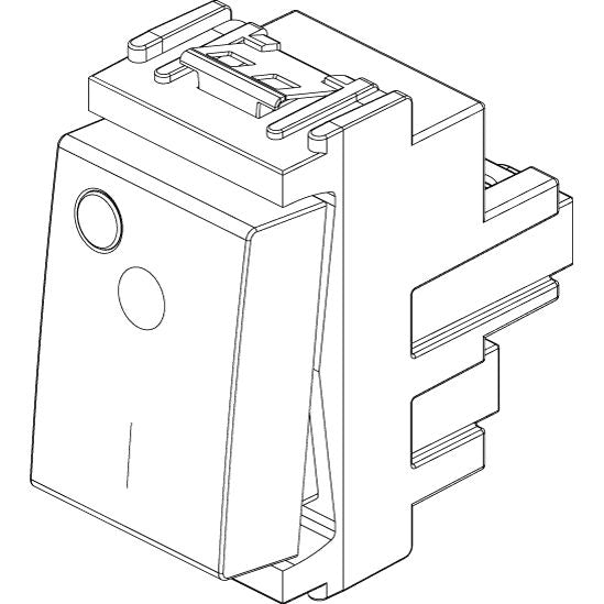Vimar Idea 2P 1-Way Luminous Switch, For Signalling Unit, 16AX, 250V, IP40