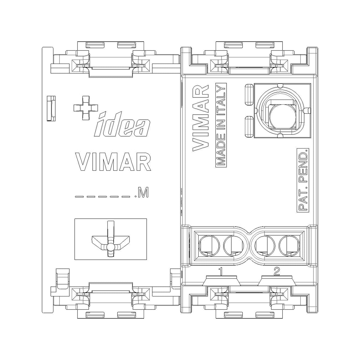 Vimar Idea Push Button, For Signalling Unit, 1P NO, 10A 250V, Luminous, General Symbol