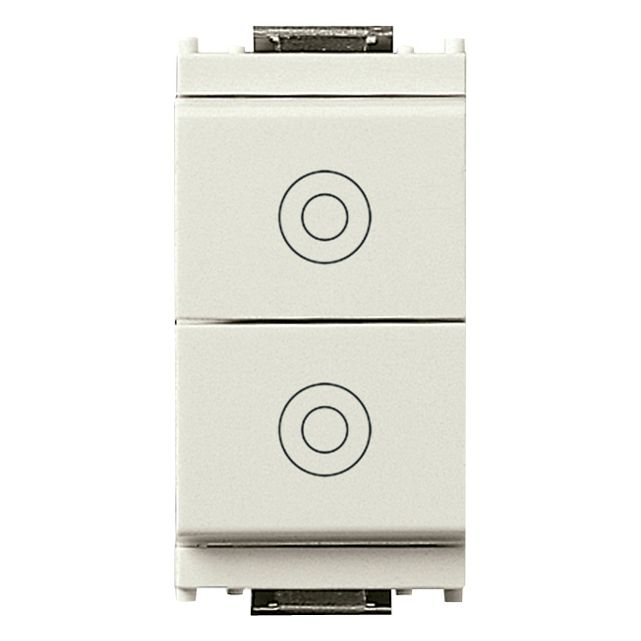 Vimar Idea Double Push Button, 1P NO + 1P NO, 10A 250V, IP40, Flush Mount