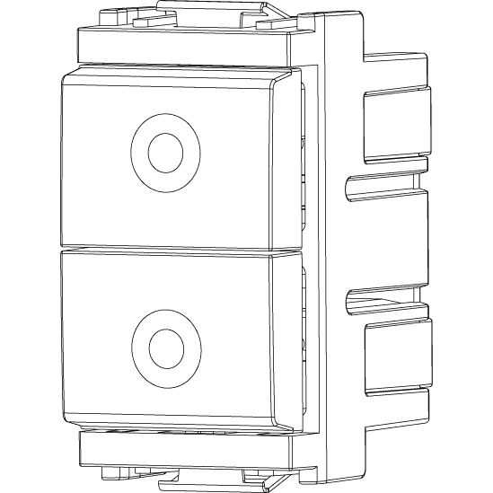 Vimar Idea Double Push Button, 1P NO + 1P NO, 10A 250V, IP40, Flush Mount