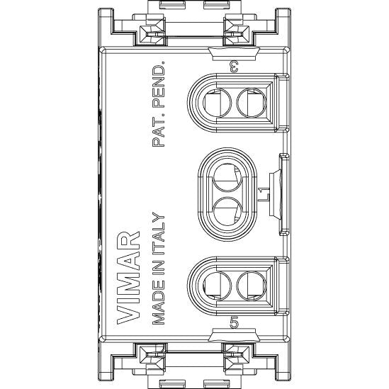 Vimar Idea 2-Way Switch, 1P, 10 AX, 250 V, 3 Terminals, Central OFF Position
